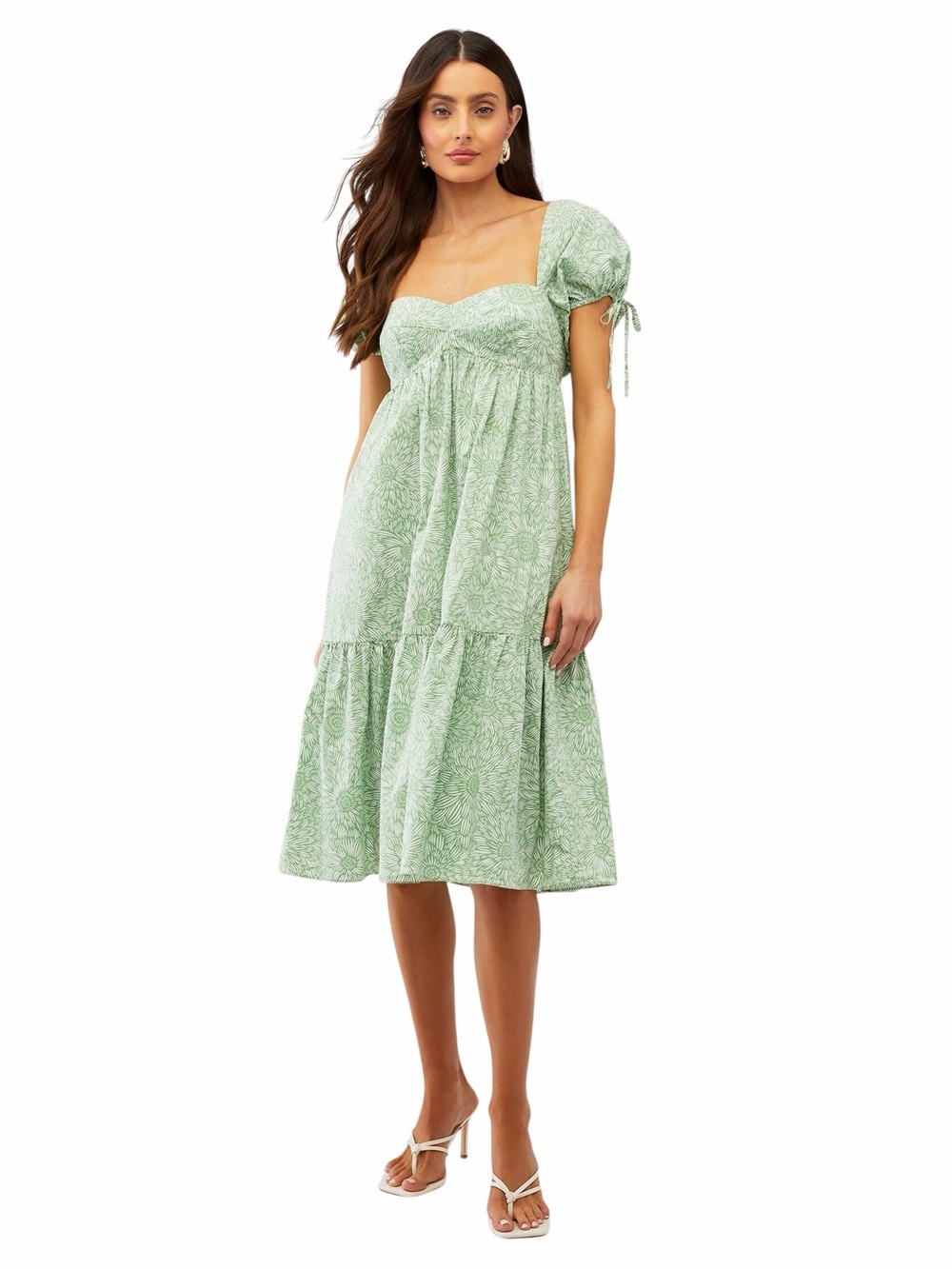 Amanda Uprichard Green Sicily Midi Sundress Womens XL